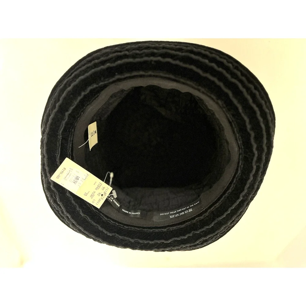 JACQUES LE CORRE PARIS BLACK VELVET HAT SIZE M, NEW WITH TAGS, MADE IN FRANCE